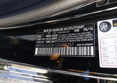 2016 Mercedes-Benz S 550 Plug-In Hybrid z USA, uszkodzony, nr VIN WDDUG6DB1GA277357